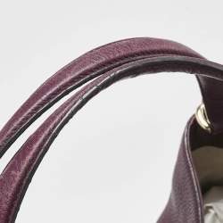 Pre Owned Gucci Burgundy Leather Large Soho Shopper Tote