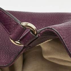 Pre Owned Gucci Burgundy Leather Large Soho Shopper Tote