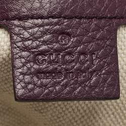 Pre Owned Gucci Burgundy Leather Large Soho Shopper Tote