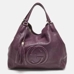 Gucci Burgundy Leather Large Soho Shopper Tote