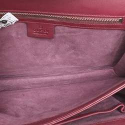 Gucci Burgundy Python Lady Lock Briefcase Clutch