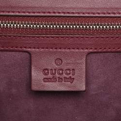 Gucci Burgundy Python Lady Lock Briefcase Clutch