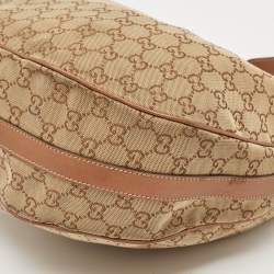 Pre Owned Gucci Beige/Brown GG Canvas and Leather Medium GG Twins Hobo