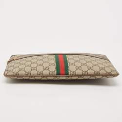 Gucci Brown/Beige GG Supreme Canvas Ophidia Pouch