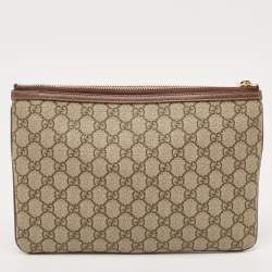 Gucci Brown/Beige GG Supreme Canvas Ophidia Pouch