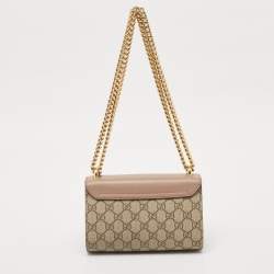 Gucci Beige GG Supreme Canvas and Leather Small Padlock Shoulder Bag