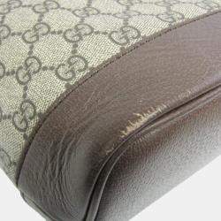 Gucci Beige GG Supreme Leather Double G Medium Tote Bag