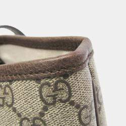 Gucci Beige GG Supreme Leather Double G Medium Tote Bag