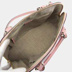 Pre Owned Gucci Light Pink Leather GG Charm Shoulder Bag