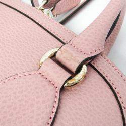 Pre Owned Gucci Light Pink Leather GG Charm Shoulder Bag