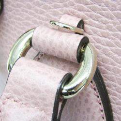 Pre Owned Gucci Light Pink Leather GG Charm Shoulder Bag
