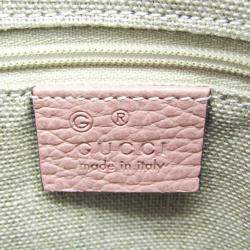 Pre Owned Gucci Light Pink Leather GG Charm Shoulder Bag