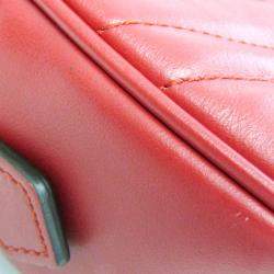 Gucci Red Leather GG Marmont Small Camera Shoulder Bag