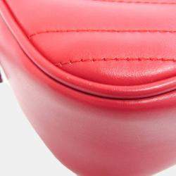 Gucci Red Leather GG Marmont Small Camera Shoulder Bag