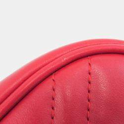 Gucci Red Leather GG Marmont Small Camera Shoulder Bag