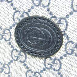 Gucci Beige Navy Leather PVC GG Shoulder Bag