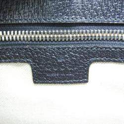 Gucci Beige Navy Leather PVC GG Shoulder Bag