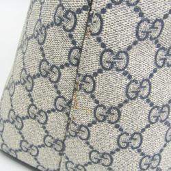Gucci Navy Coated Canvas GG Supreme Tote Bag