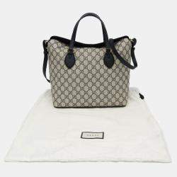 Gucci Navy Coated Canvas GG Supreme Tote Bag
