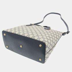 Gucci Navy Coated Canvas GG Supreme Tote Bag