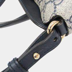 Gucci Navy Coated Canvas GG Supreme Tote Bag