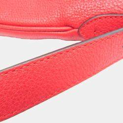 Gucci Red Leather Gucci Logo Half Moon Hobo Bag