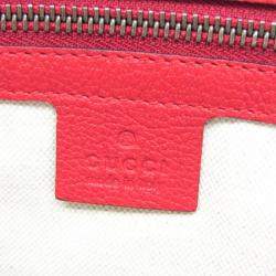 Gucci Red Leather Gucci Logo Half Moon Hobo Bag