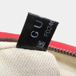 Gucci Red Leather Gucci Logo Half Moon Hobo Bag
