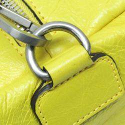 Gucci Yellow Leather Interlocking G Boston Bag