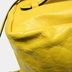 Gucci Yellow Leather Interlocking G Boston Bag
