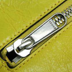 Gucci Yellow Leather Interlocking G Boston Bag