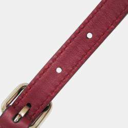 مملوكة مسبقًا Gucci Red Leather Microguccissima Shoulder Bag