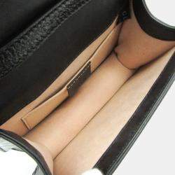 Gucci Black Dark Brown Leather and Suede Sherry Sylvie Shoulder Bag
