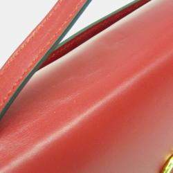 Pre Owned Gucci Red Leather Zumi Chain Shoulder Bag 