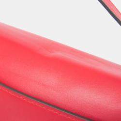 Pre Owned Gucci Red Leather Zumi Chain Shoulder Bag 