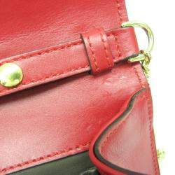 Pre Owned Gucci Red Leather Zumi Chain Shoulder Bag 