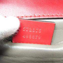 Pre Owned Gucci Red Leather Zumi Chain Shoulder Bag 