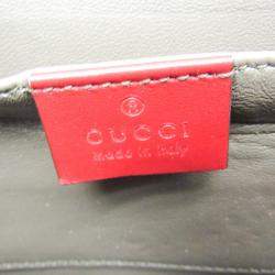 Pre Owned Gucci Red Leather Zumi Chain Shoulder Bag 