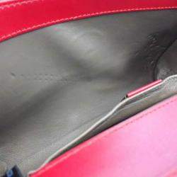 Pre Owned Gucci Red Leather Zumi Chain Shoulder Bag 