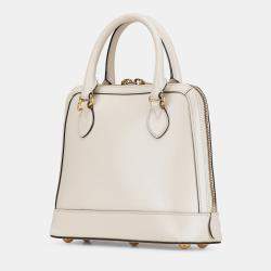 Pre Owned Gucci Cream Small Leather Horsebit 1955 Satchel