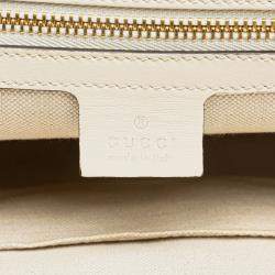 Pre Owned Gucci Cream Small Leather Horsebit 1955 Satchel