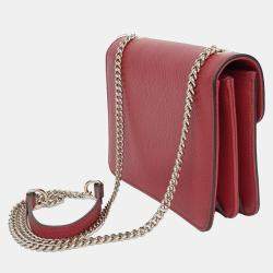 Gucci Red Leather Interlocking GG Crossbody Bag