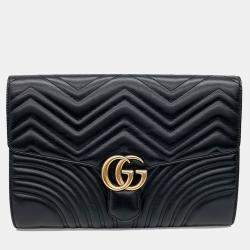 Gucci Black Leather Marmont Clutch