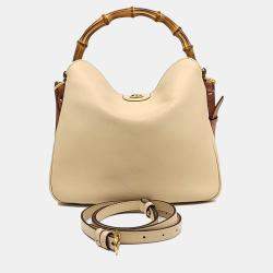 Gucci Beige/Brown Leather Diana medium shoulder bag