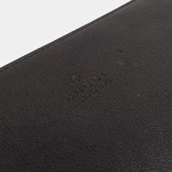 Pre Owned Gucci Black Leather bamboo clutch