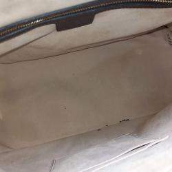 Gucci Beige Brown Fabric Ophidia medium top handle bag