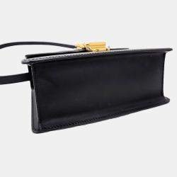 Gucci Black Leather Sylvie Mini Tote and Crossbody Bag