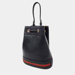 Gucci Black Leather Ophidia small bucket bag