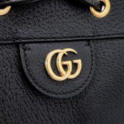 Gucci Black Leather Ophidia small bucket bag