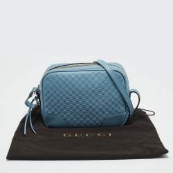 Gucci Light Blue Microguccissima Leather Bree Crossbody Bag